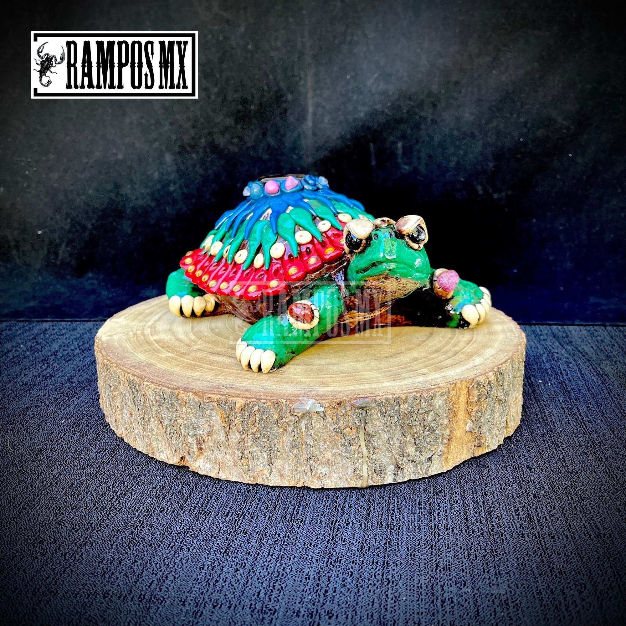 美しいアステカの亀のフィギュア像手作り粘土、手作りマヤの装飾品装飾