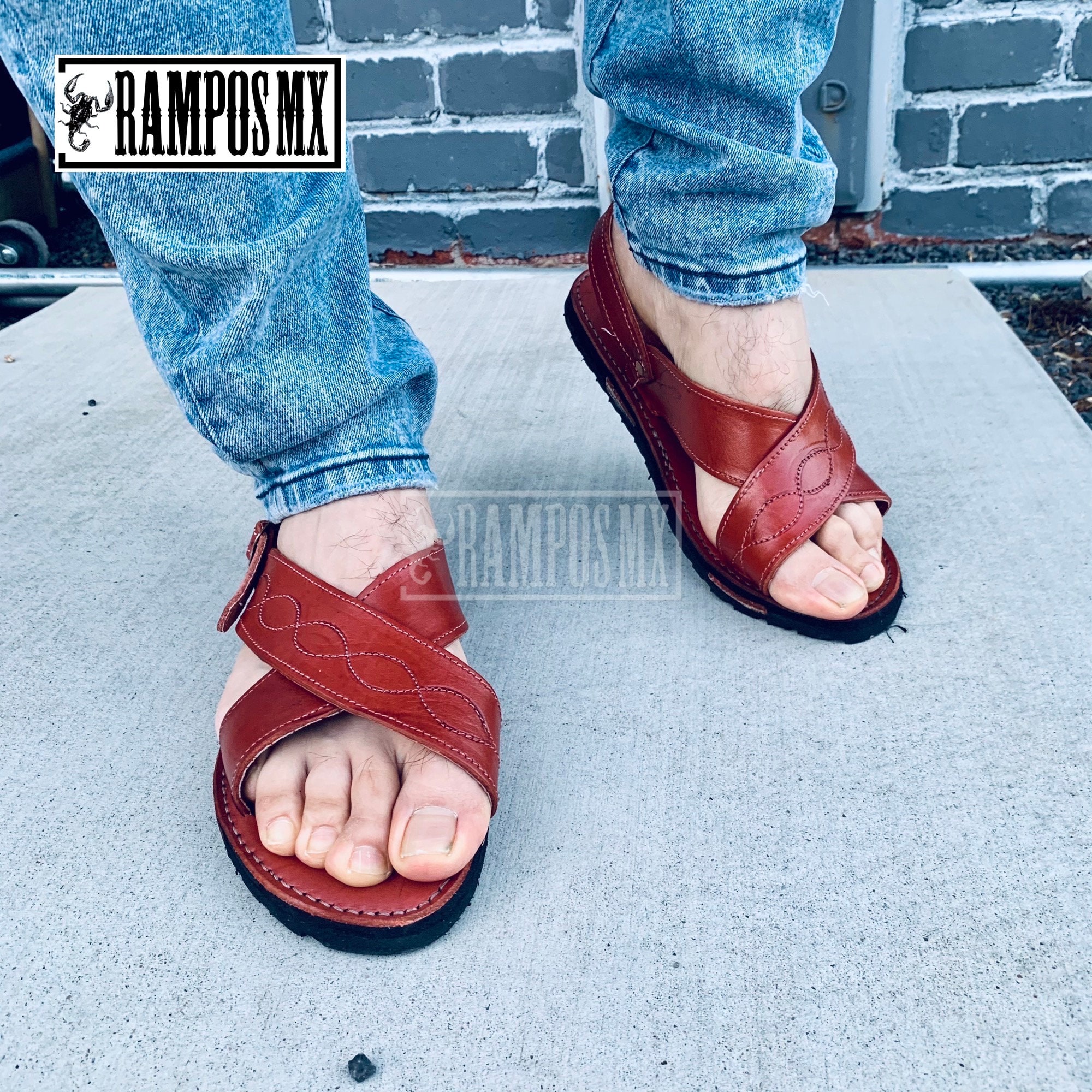 Mens Mexican Handmade Leather Sandals, Men Mexican Huaraches  display picture 2