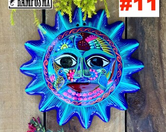 美しいメキシコ製セラミック装飾太陽プレート、手描き太陽装飾、手描き