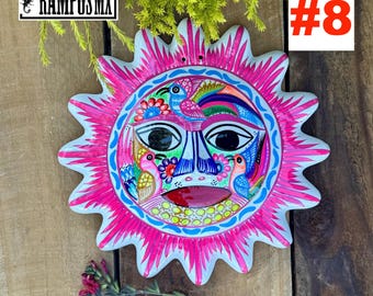 美しいメキシコ製セラミック装飾太陽プレート、手描き太陽装飾、手描き