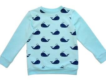 Kids Children Baby Gir Boy Cartoon Cetacean Pullover Plush Sweater Knit Clothes