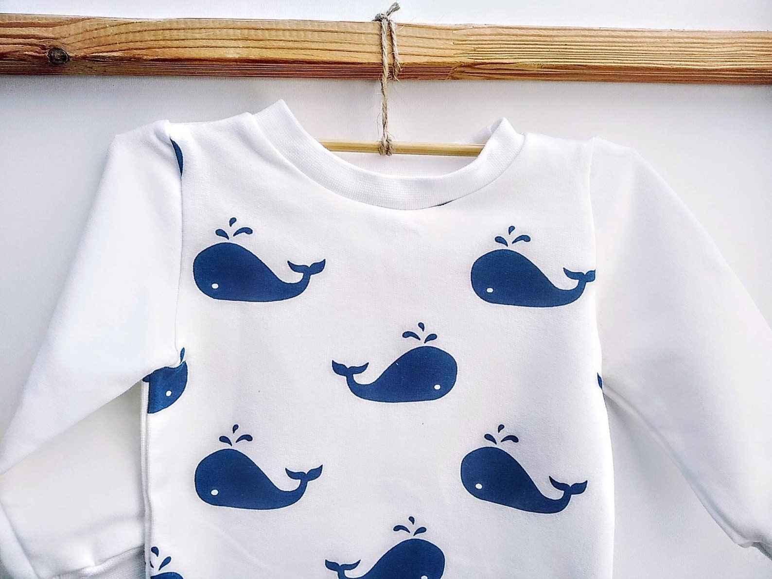 Baby Boy Whale Sweatshirt White Nautical Toddler Jumper Etsy UK