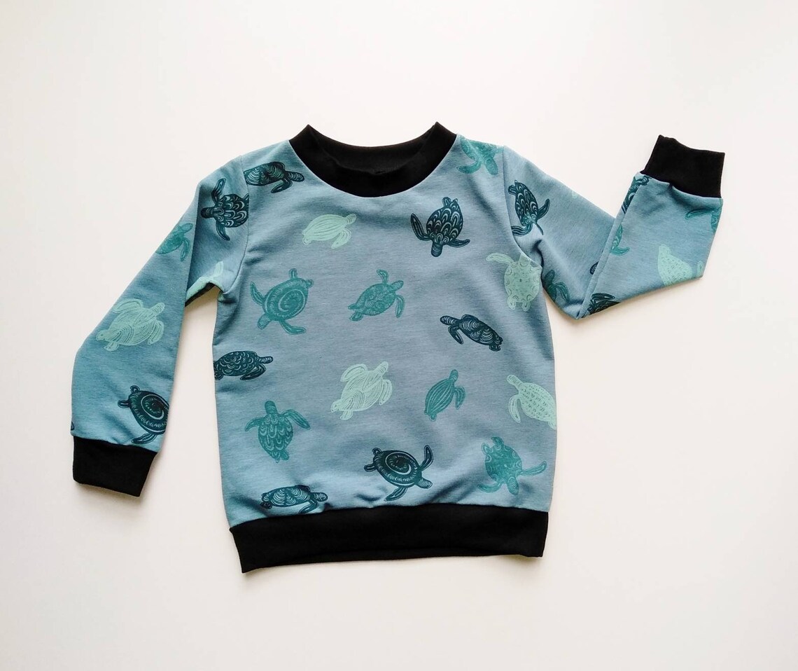Organic turtle sweatshirt Baby boy turtle sweater Toddler Etsy
