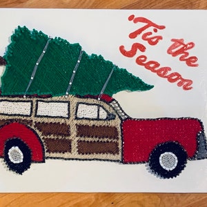 Homemade holiday string art - christmas tree delivery