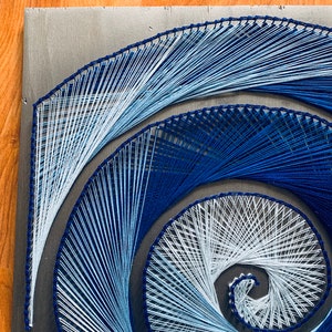 Homemade String Art - Blue Spiral - Etsy