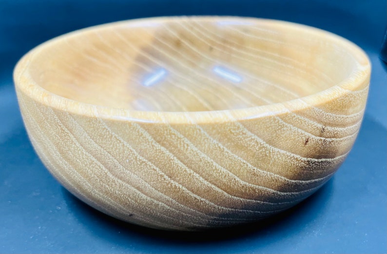 Homemade hickory bowl turned on a lathe image 5