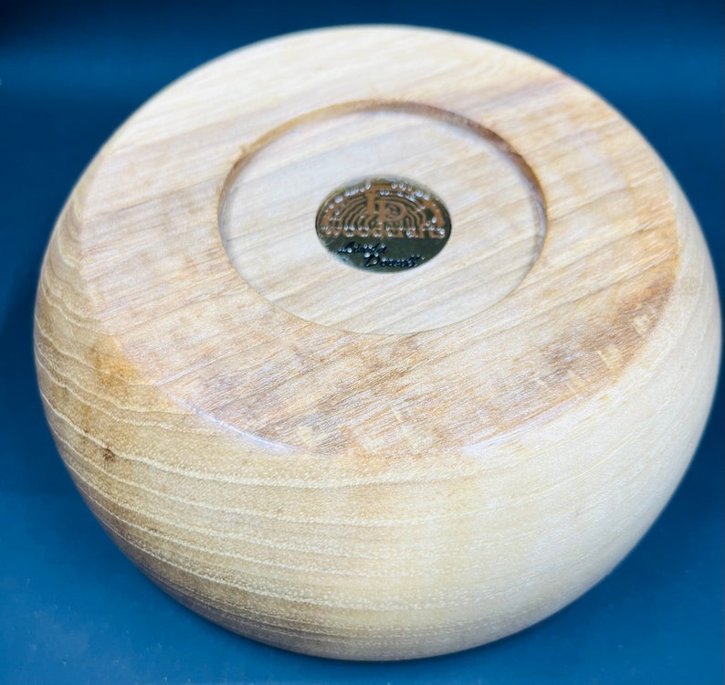 Homemade hickory bowl turned on a lathe image 6