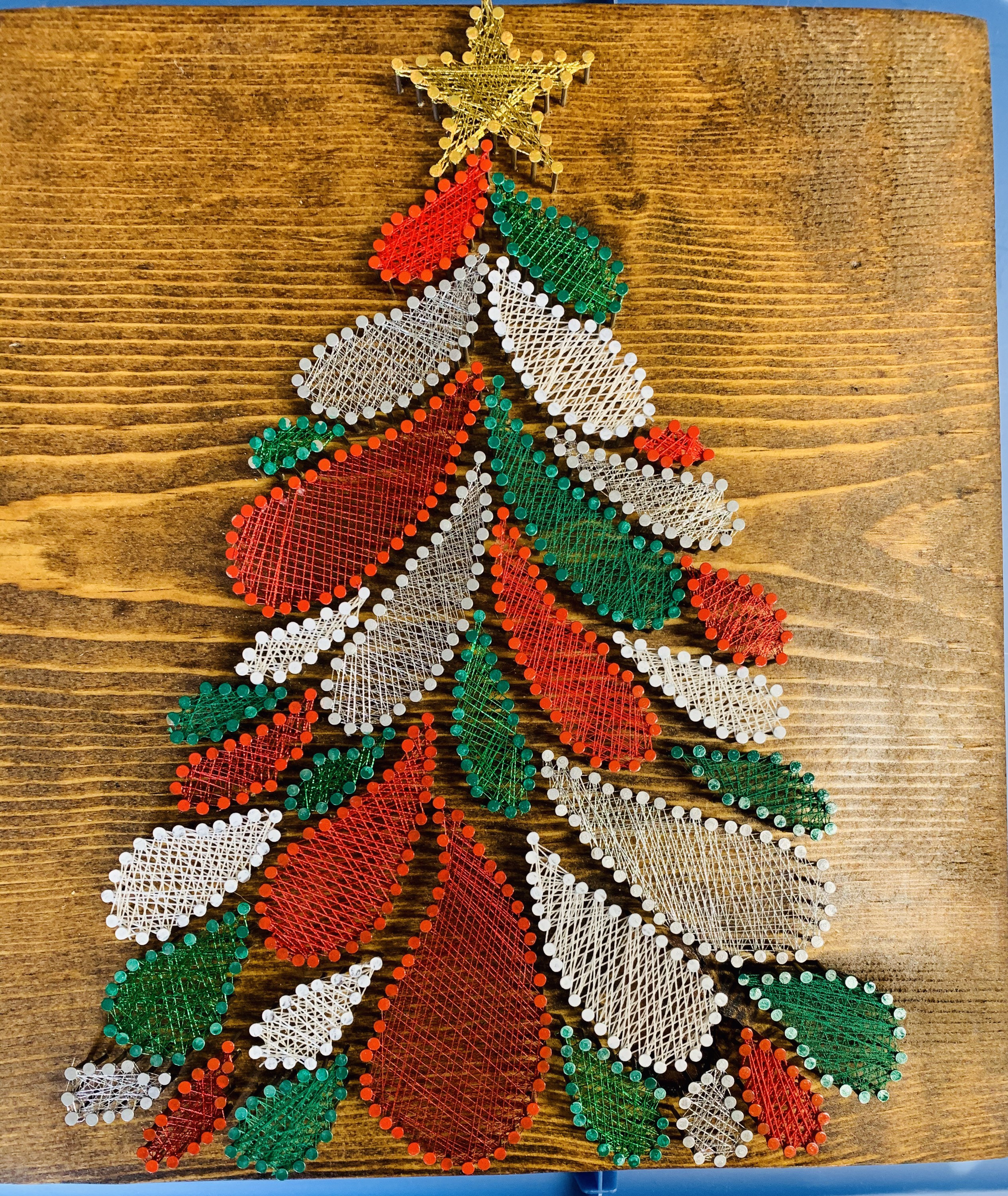 Homemade String Art Unique Christmas Tree With Colorful Petals - Etsy