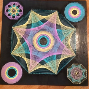 Homemade large string art - pastels