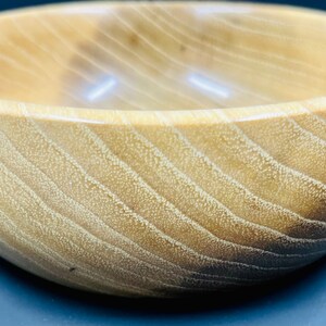 Homemade hickory bowl turned on a lathe image 4