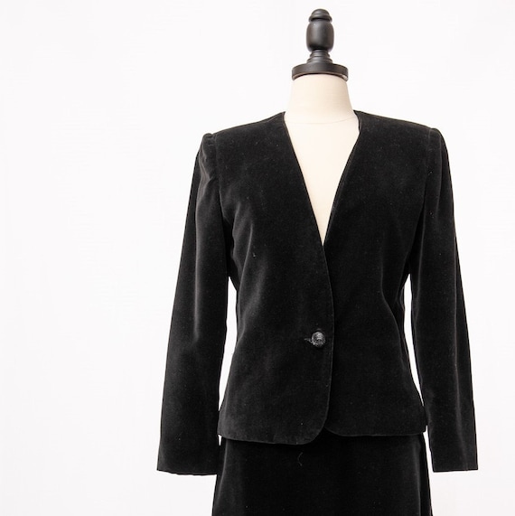 Vintage Koret Black Velvet Suit