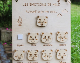 Tableau des émotions en bois personnalisé