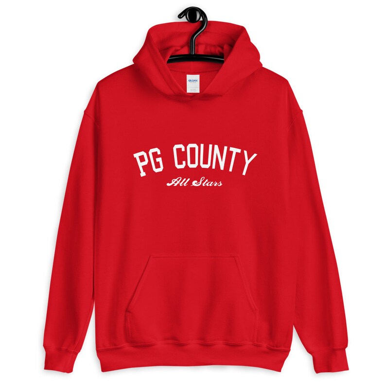 PG County White Text Unisex Hoodie image 6
