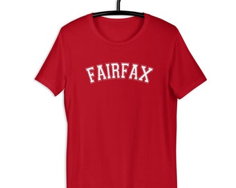 Fairfax - white text - Soft Short-Sleeve Unisex T-Shirt