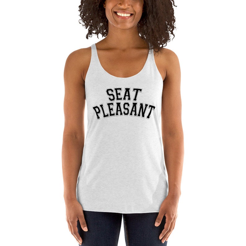 Seat Pleasant Women's Racerback Tank Black Text image 2