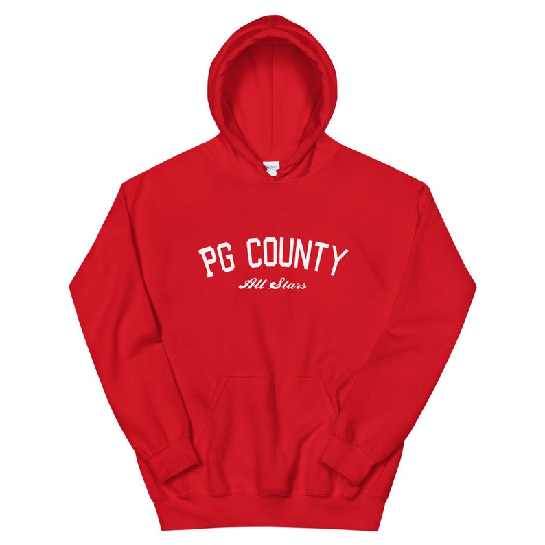 PG County White Text Unisex Hoodie image 2