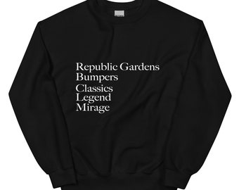 90s DMV Clubs Unisex Sweatshirt - White Text