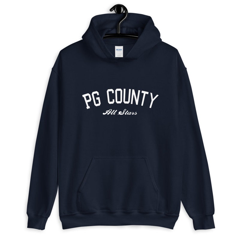 PG County White Text Unisex Hoodie image 5