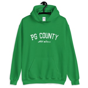 PG County White Text Unisex Hoodie image 7