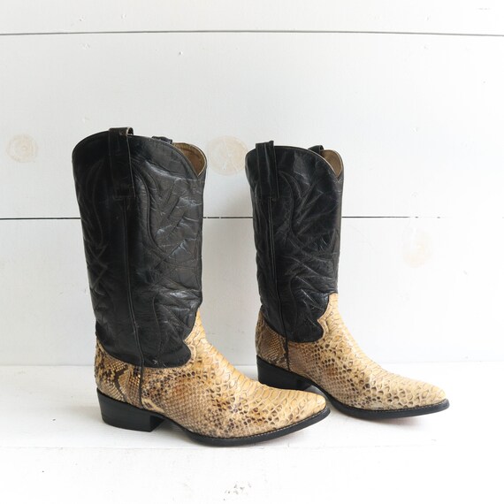 Vintage Snakeskin Western Cowboy Boots