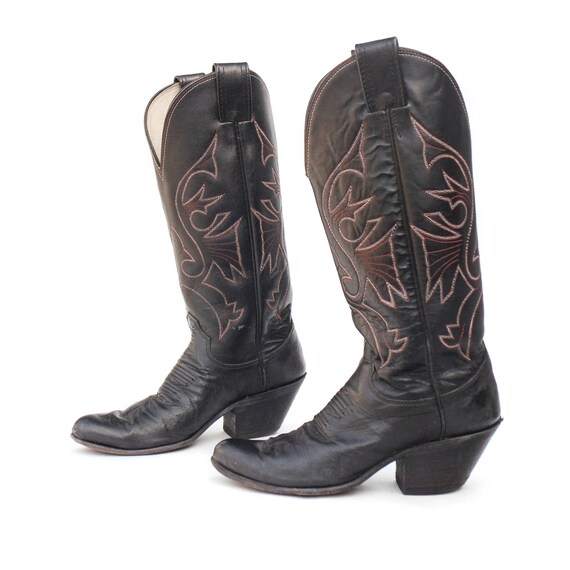 tall black cowboy boots