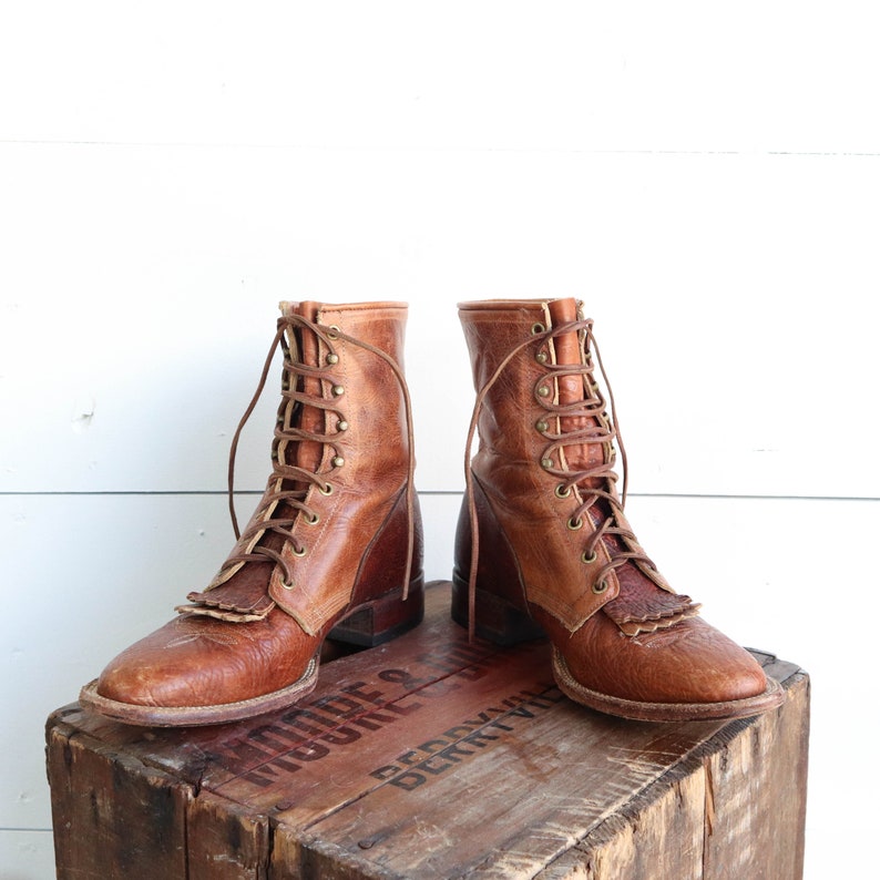 Men\u2019s Larry Mahan Roper Lace Up Boots size 9 12 D