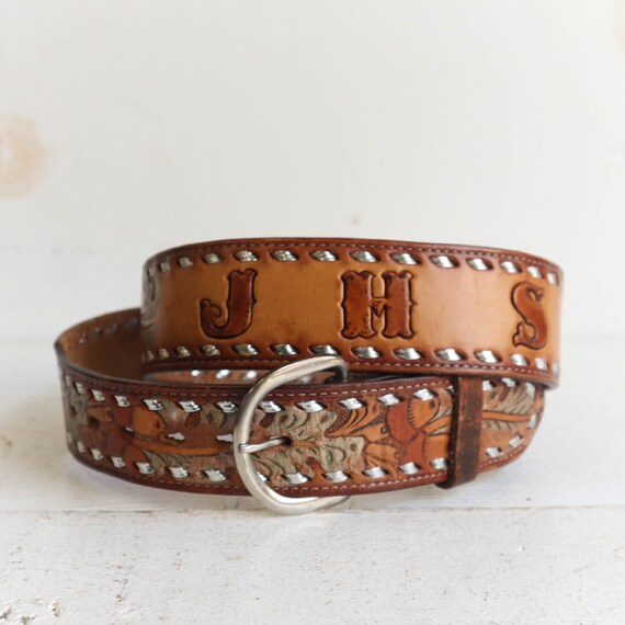 custom tooled leather belts