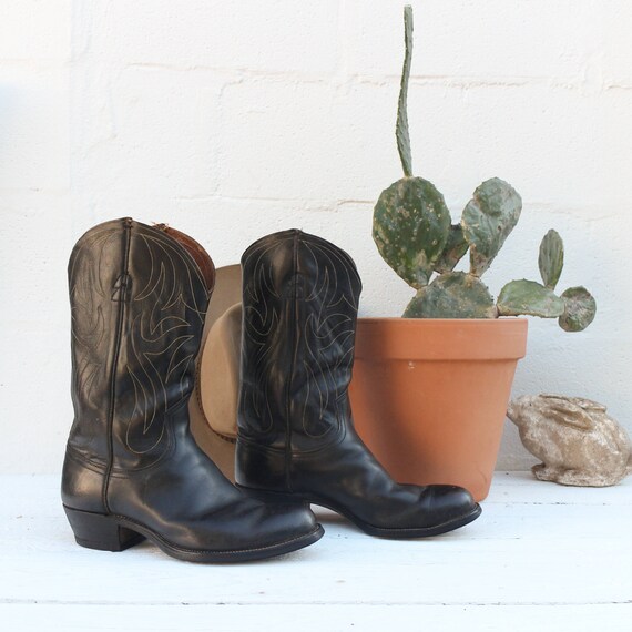 justin black cowboy boots