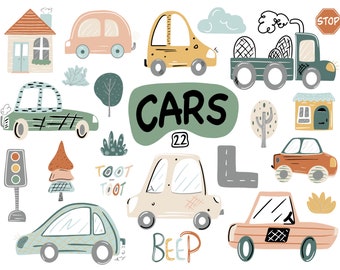 Cars, Transport, Vehicle, Boys Clipart,  Digital Clipart Set, Digital Download, Printable Graphics