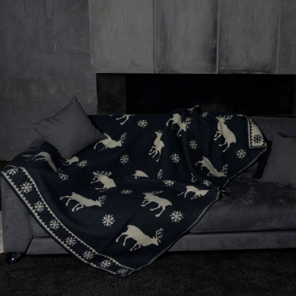 Blanket 100 merino wool merino warm plaid woolmark plaid Etsy