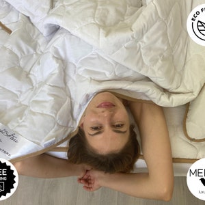 Summer Merino Wool Comforter, Duvet Insert / Organic, Anti-allergenic, Eco Friendly, All-Natural, Non-toxic / Any Size on request