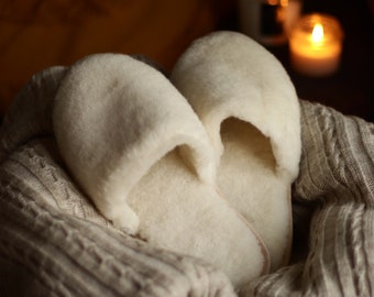 Merinowolle warme Hausschuhe, Bio Wolle Hausschuhe, Geschenke zur Entspannung, Weihnachtsgeschenk, gefilzte Wolle Hausschuhe, Hausschuhe Frauen
