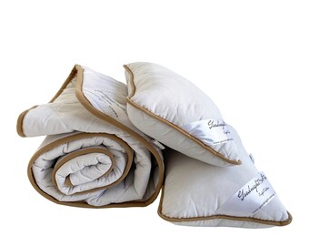 Standard Wool White Organic Bed Set, Eco Friendly Bedding Set,  Wool Sleeping Set