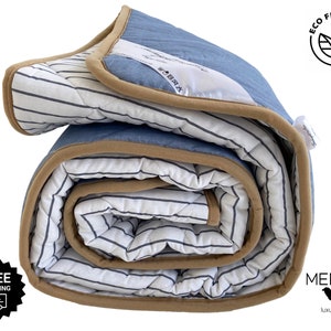 Winter Merino Wool Comforter, Duvet Insert / Organic, Anti-allergenic, Eco Friendly, All-Natural, Non-toxic / Any Size on request / Blue