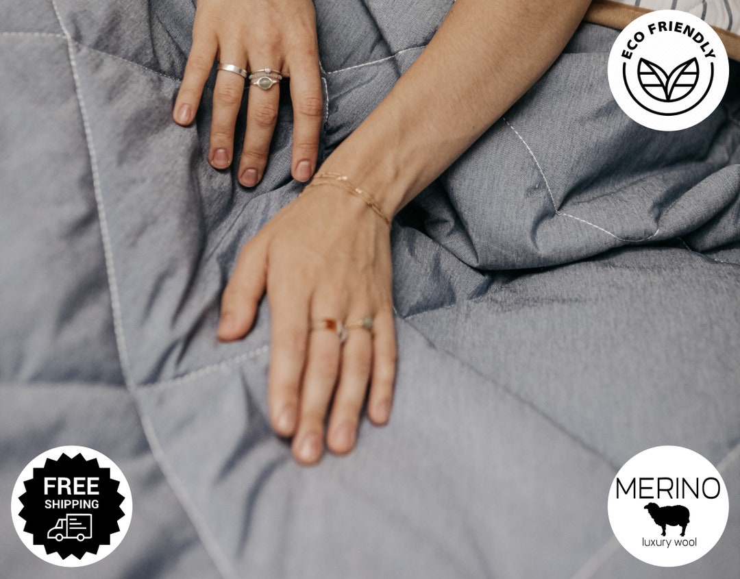 Winter Merino Wool Comforter, Duvet Insert / Organic, Antiallergenic