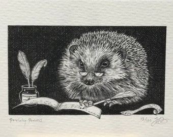 Hedgehog Print - "Prickly Poems"
