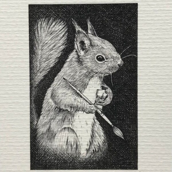 Red Squirrel Print - "Wildlife Art No.2"