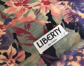 Liberty vintage varuna wool wrap scarf shawl in popular Rose and Peony design in grey pink blue and lilac