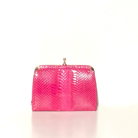 Pink snakeskin clutch bag hotsell