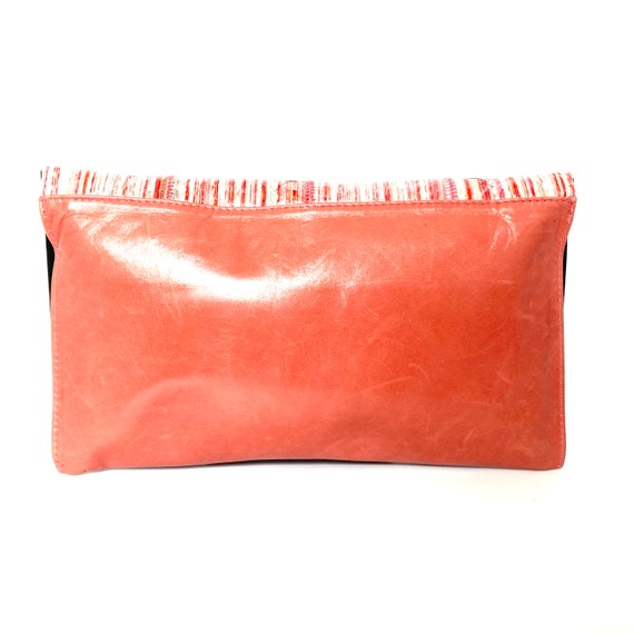 Vintage 70s Pink/Grey/White/Red Slim Leather/Snak… - image 2