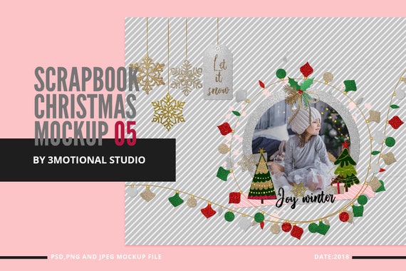 Download Glitter Scrapbook Christmas Clipart Mockup 05 Xmas Poster ...
