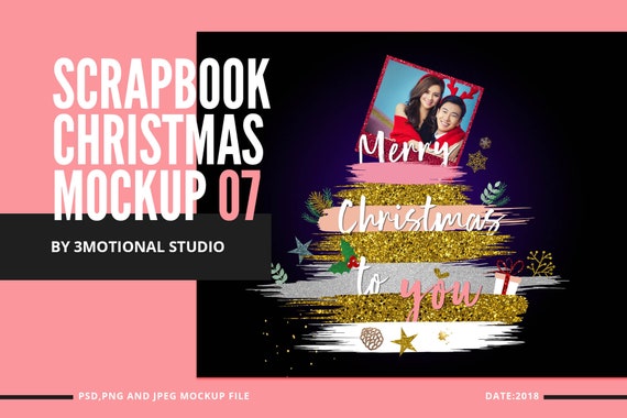Download Glitter Scrapbook Christmas Clipart Mockup 07 Xmas Poster ...