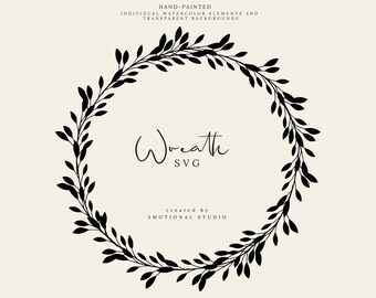 Download Free Monogram Wreath Svg Etsy SVG Cut Files