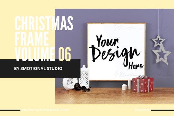 Christmas Frame Mockup Volume 06 Xmas Poster Gift For