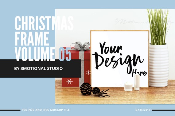 Christmas Frame Mockup Volume 05 Xmas Poster Gift For