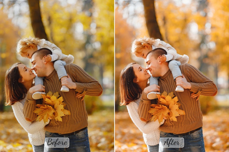 Colorful Seasons 10 Pro Family Photoshop Actions Warm Outdoor Easy to use ACR LUT Presets Instagram Blogger Moody Lifestyle