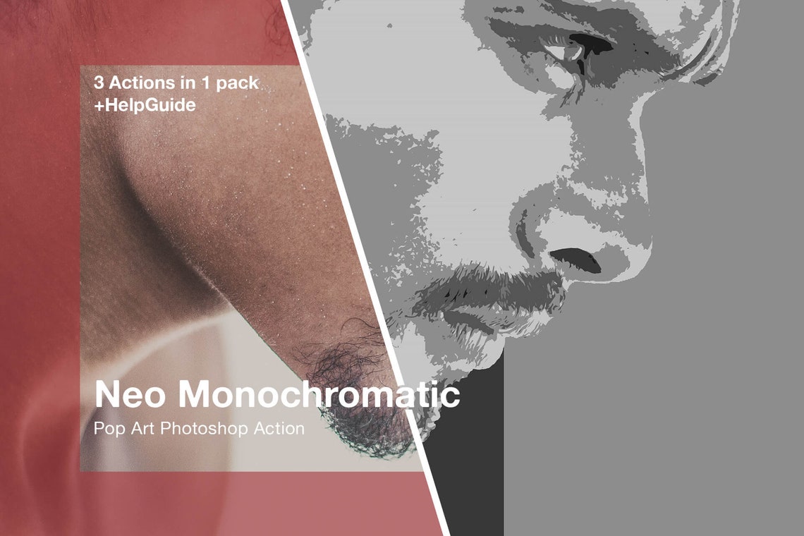 Monochromatic Pop Art Photoshop action pic red black red image 0