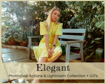 12 Elegant Photoshop actions, Classy Voguish Girl Lightroom Presets, Smart Stylish Chic Gal ACR Filters, Fashionable Finicky Neat Sissy LUTs