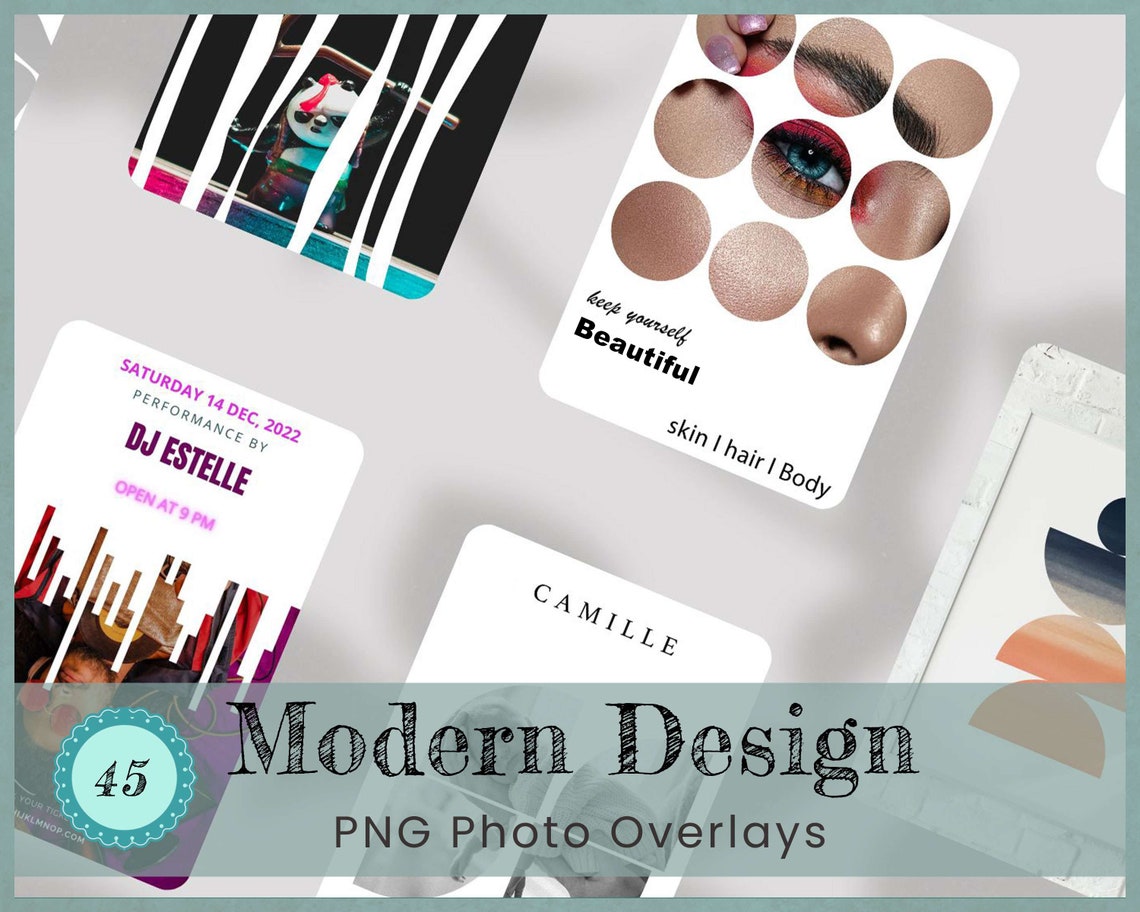 45 Modern Design Frame Masks Digital Overlay for Etsy