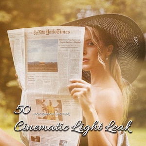 50 Cinematic Light Leak Overlays: Add a Cinematic Touch to Your Photos with High-Res JPG Files - Perfect for Weddings, Fashion & Portraits